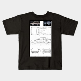 1982-1987 Honda Prelude Blueprint Kids T-Shirt